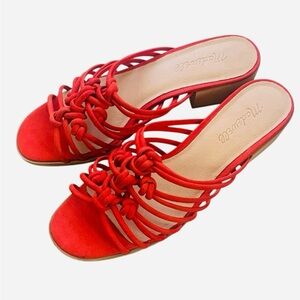 Madewell Red Strappy Mules